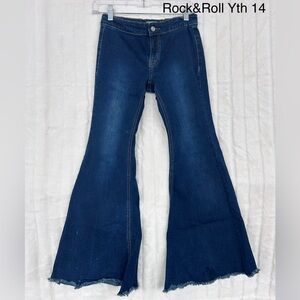 Girl’s Rock&Roll Flared Blue Jeans
